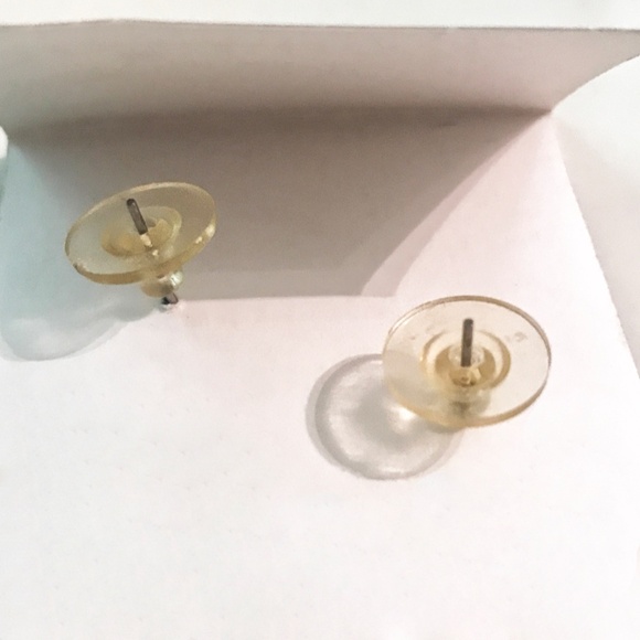 NWOT Fiona Blue & Gold Porcelain Heart Earrings - Picture 2 of 2